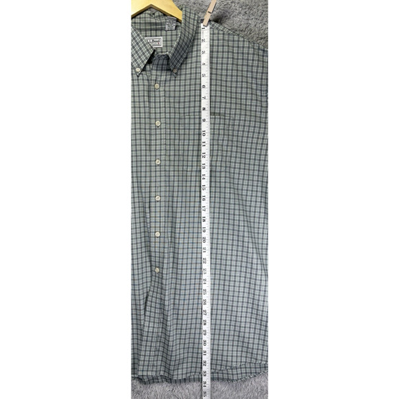 LL Bean Shirt Mens 2XL XXL Plaid Shirt Button Down Green Plaid Preppy Cotton - Picture 5 of 12